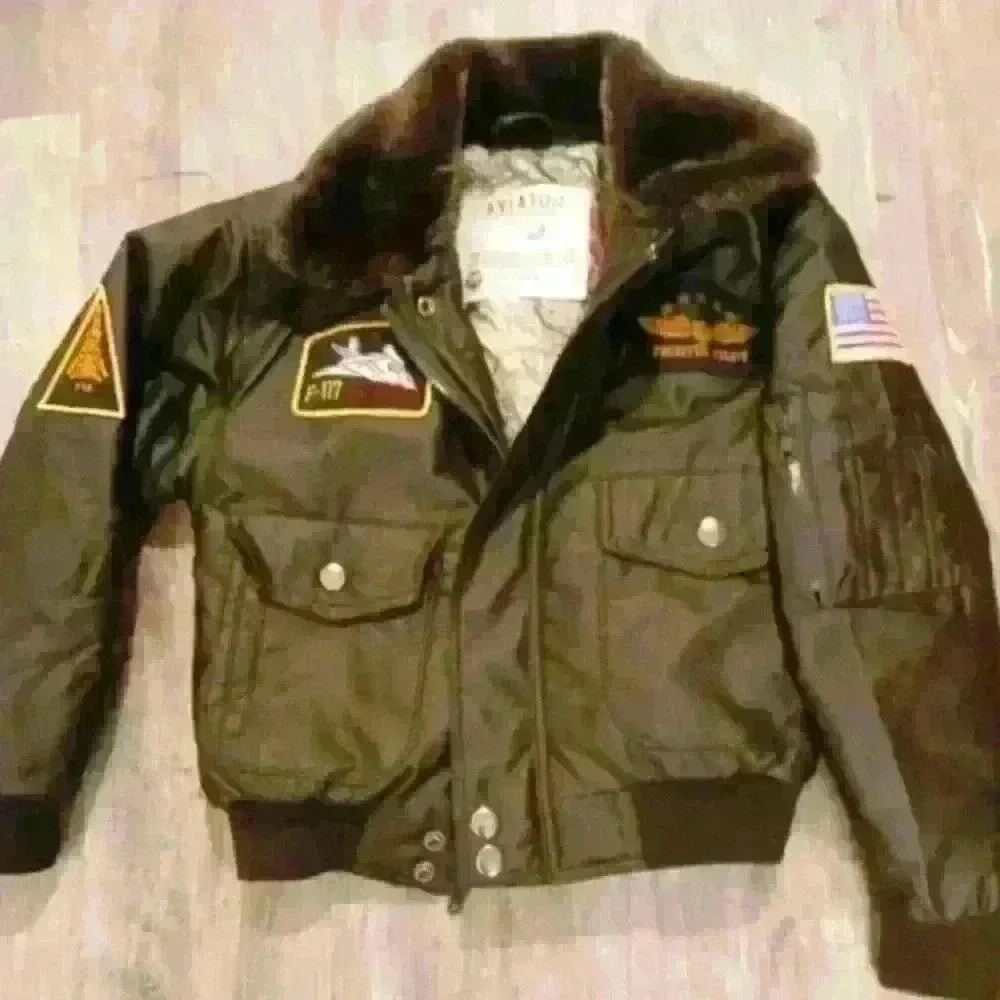 AUTHENTIC ROTHCO TOP GUN BOMBER AVIATOR  FLIGHT JACKET PATCHES BROWN BOY…